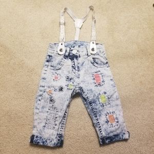 Lilitop Patchwork Denim with Suspenders